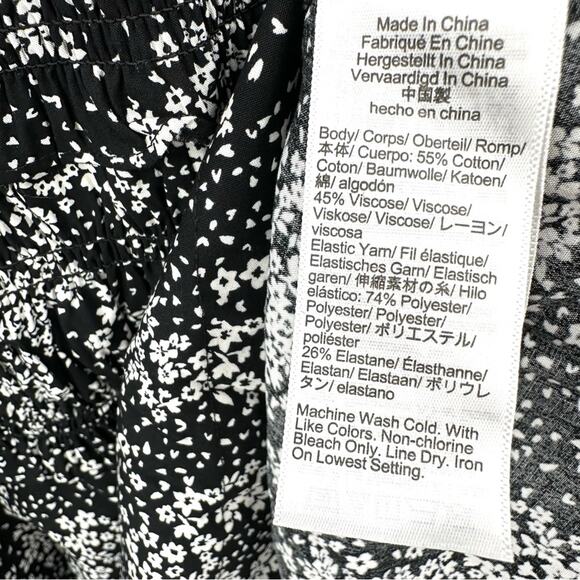 Madewell Smocked Crewneck Mini Dress in Floral Size 6 - Picture 7 of 11